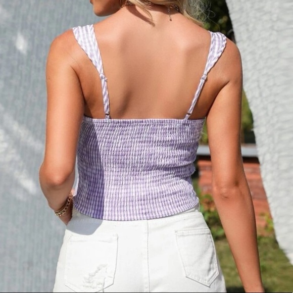 Purple white cami crop top - Picture 7 of 10
